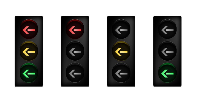 yellow arrow traffic light