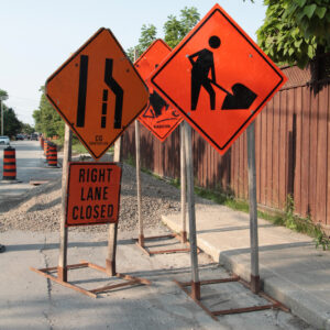 Construction work zone accident